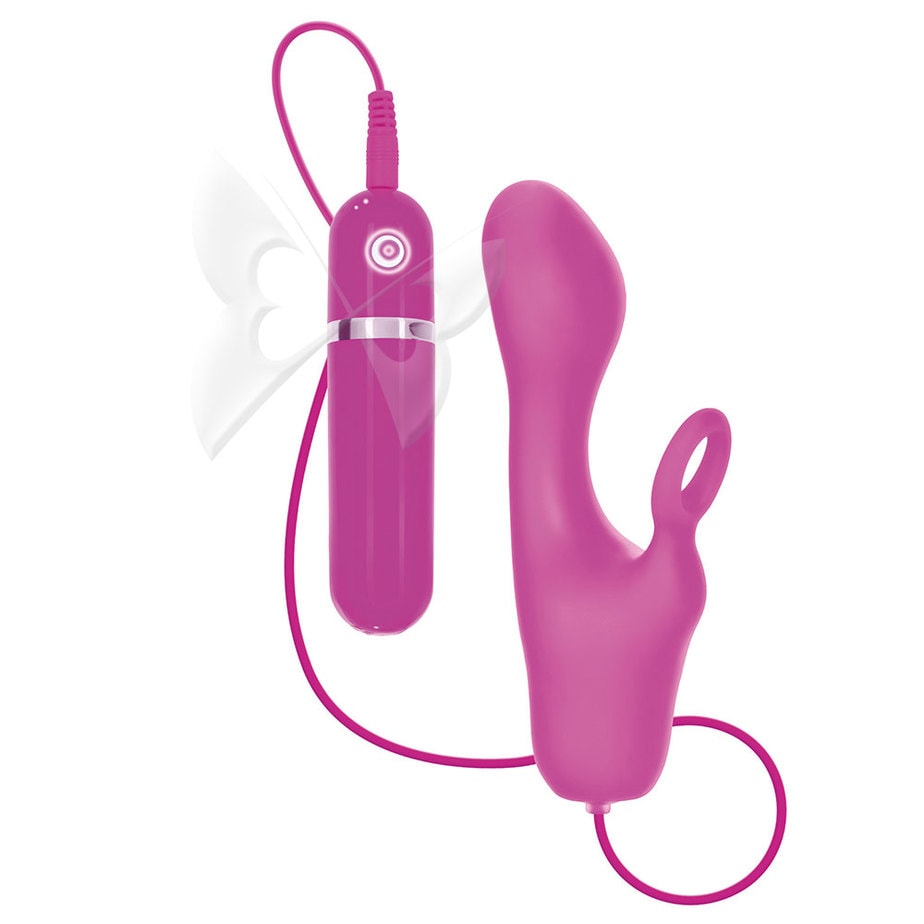 Silicone Gyration Sensations Gyrating 10 Function Encaser Rabbit Vibrator (Pink)