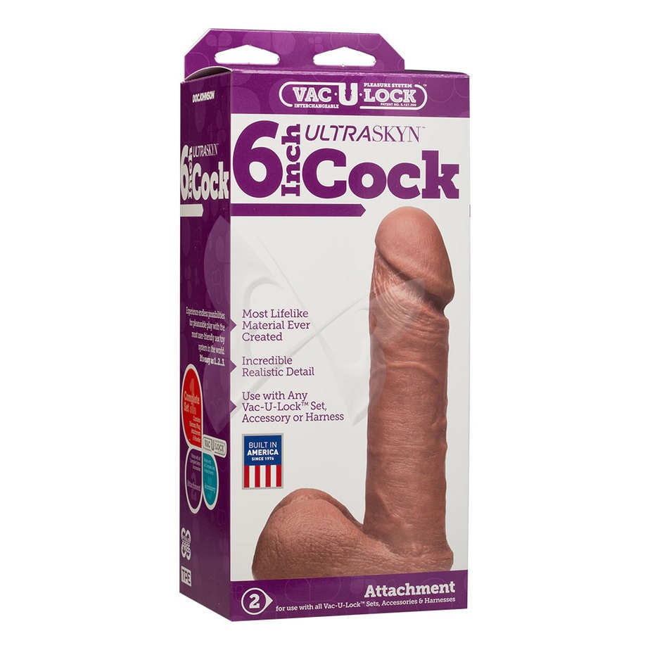 Vac U Lock 6 Inch UR3 Cock (Brown) Box