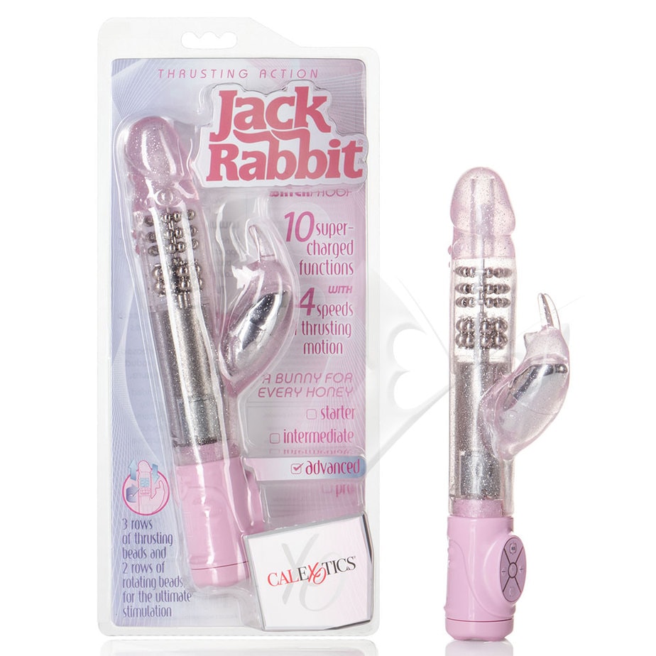 Thrusting Action Jack Rabbit Vibrator (Pink) Packaging