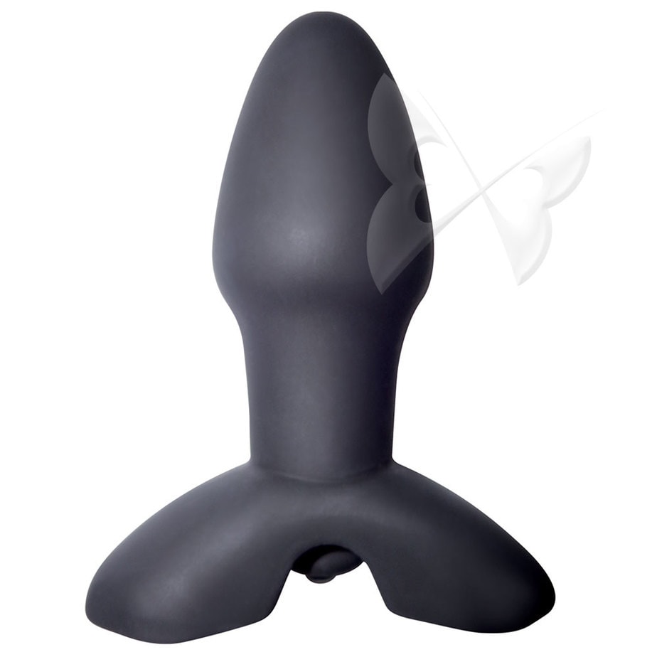 Velvet Plush Silicone Fulfiller Vibrating Butt Plug (Black)