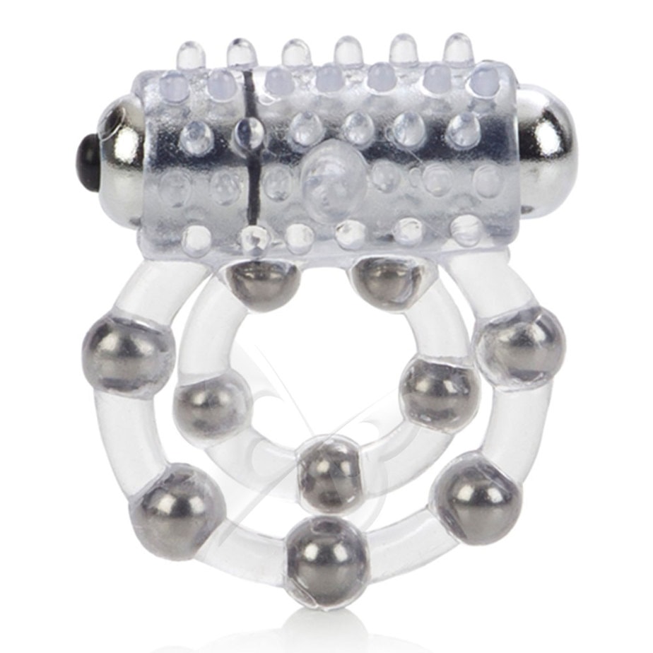 Waterproof Maximus Vibrating Cock Ring With 10 Stroker Beads