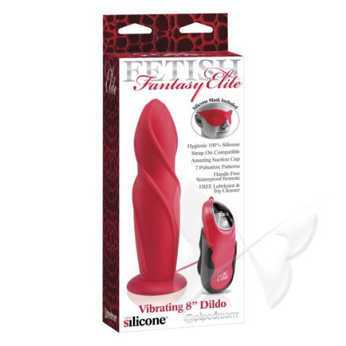 Fetish Fantasy Elite Vibrating 8 Inch Dildo (Red) Box