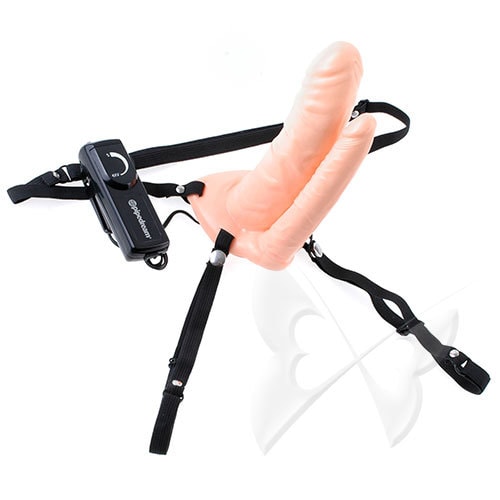 Fetish Fantasy Series 6 Inch Double Penetrator Vibrating Hollow Strap On