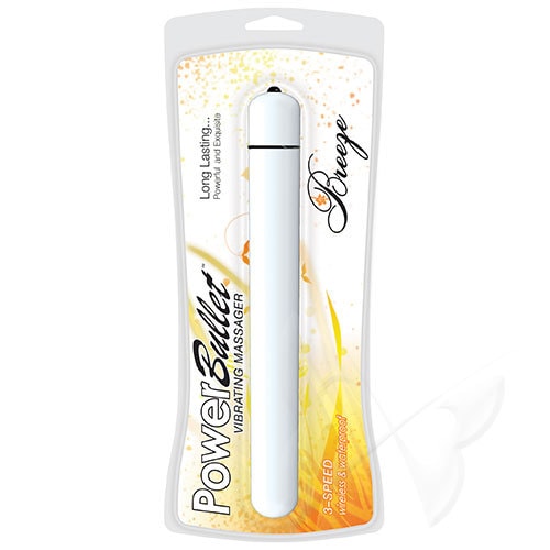 PowerBullet Breeze 5 Inch Bullet Vibrator (White) Box