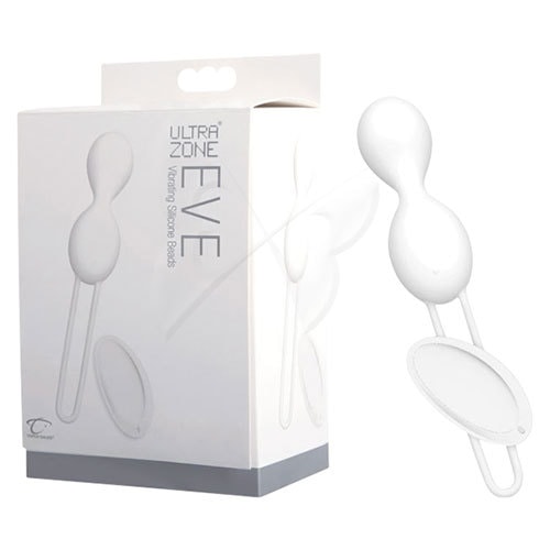 Ultrazone Eve Vibrating Silicone Beads (White) Box