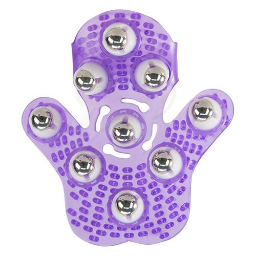 Roller Ball Massage Glove (Purple) Bottom View