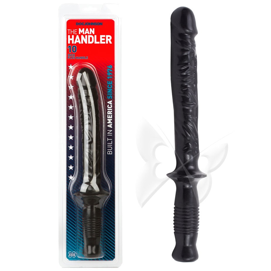 Man Handler 10 Inch Black Anal DIldo By Doc Johnson.