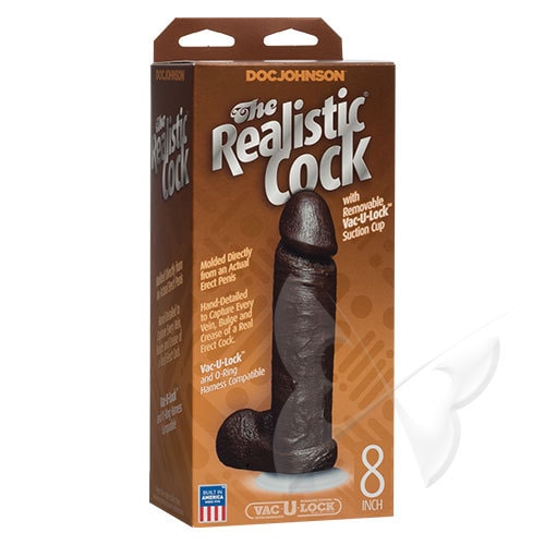 The Realistic Cock 8 Inch Black Realistic Dildo Box The Realistic Cock 8 Inch Black Realistic Dildo Box