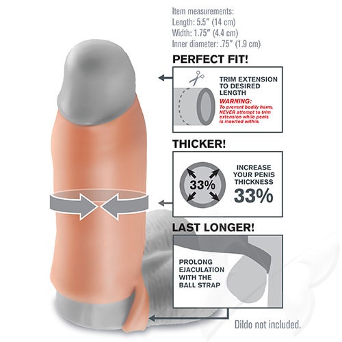 Fantasy X-tensions Real Feel Enhancer Penis Sleeve (Flesh) Diagram