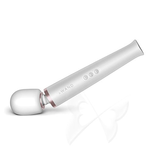 Le Wand Rechargeable Vibrating Massager Pearl White Massage Wand Flexible Head