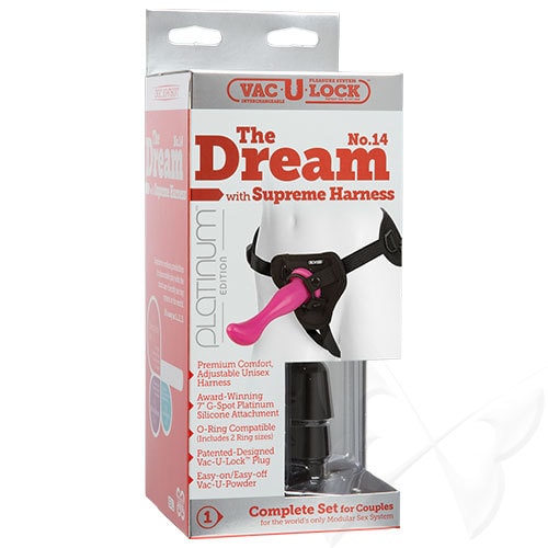 Vac U Lock Platinum Edition The Dream No. 14 With Supreme Harness Strap On Set (Pink) Box Vac U Lock Platinum Edition The Dream No. 14 With Supreme Harness Strap On Set (Pink) Box