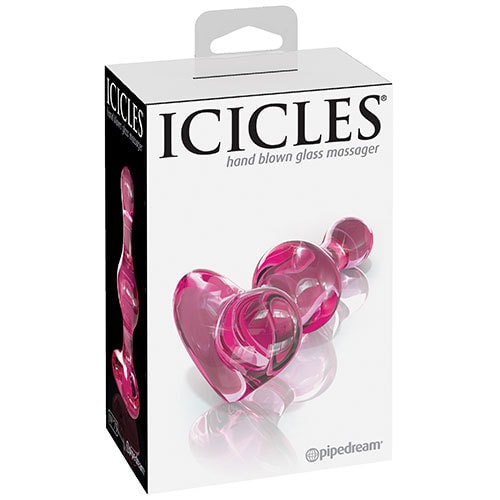 Icicles No 75 Glass Butt Plug (Pink Heart) Box