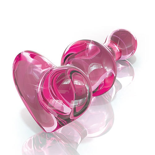 Icicles No 75 Glass Butt Plug (Pink Heart)
