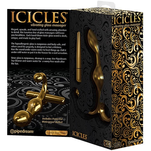 Icicles Gold Edition G08 Vibrating Butt Plug Box Open