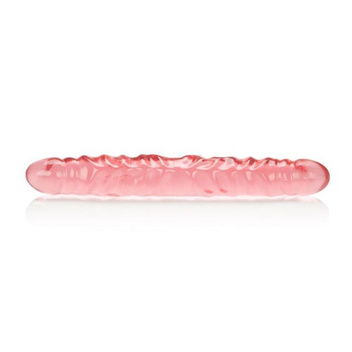 Translucence 12 Inch Veined Double Dong (Pink) Side View