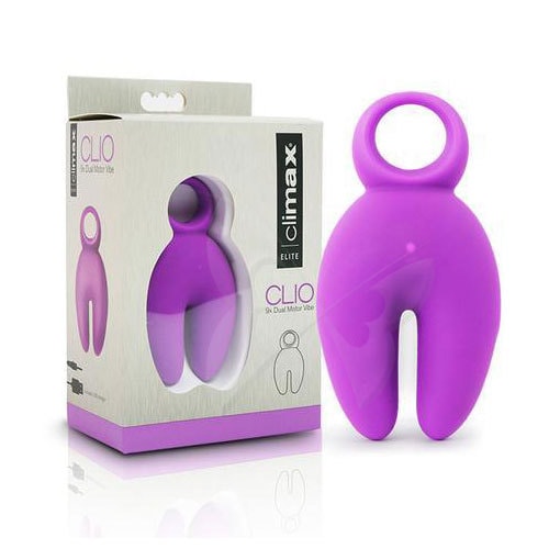 Climax Elite CLIO 9X Dual Motor Clitoral Vibrator (Purple) Box