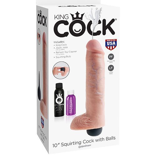 King Cock 10 Inch Squirting Cock With Balls (Flesh) Box King Cock 10 Inch Squirting Cock With Balls (Flesh) Box