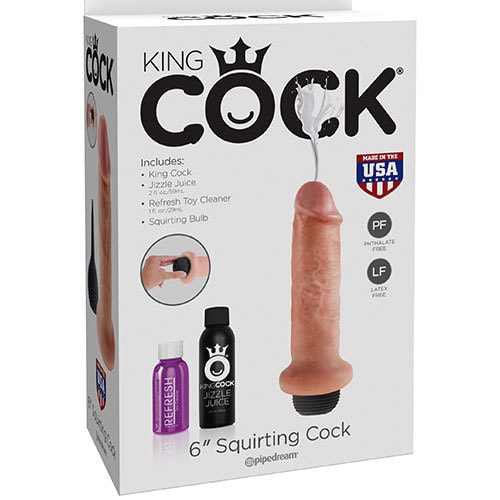 King Cock 6 Inch Squirting Cock (Flesh) Box