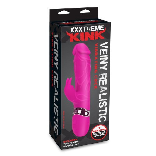 XXXtreme Kink Veiny Realistic Vibrating Cock Rabbit Vibrator (Pink) Box