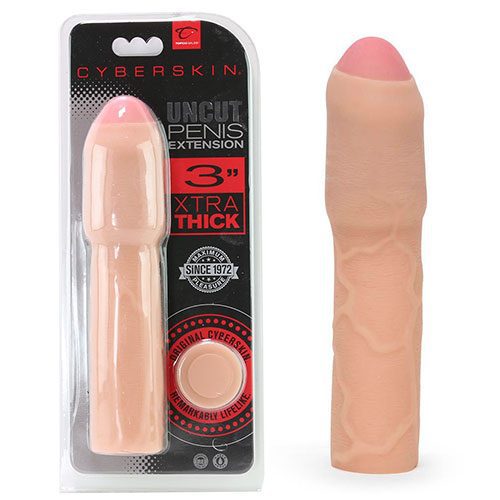 Cyberskin 3 Inches Xtra Thick Uncut Light Penis Extension Packaging