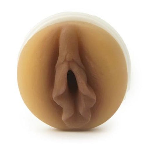 Cyberskin Vulcan Realistic Pussy with Vibration Mocha Vibrating Masturbator Entrance