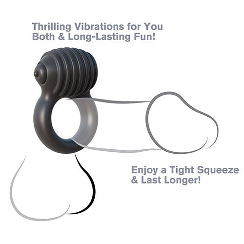Fantasy C-Ringz BlackJack Power Ring Vibrating Cock Ring In Use