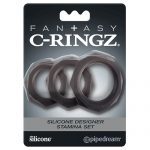 Fantasy C-Ringz Silicone Designer Stamina Set Black Cock Ring Set Packaging