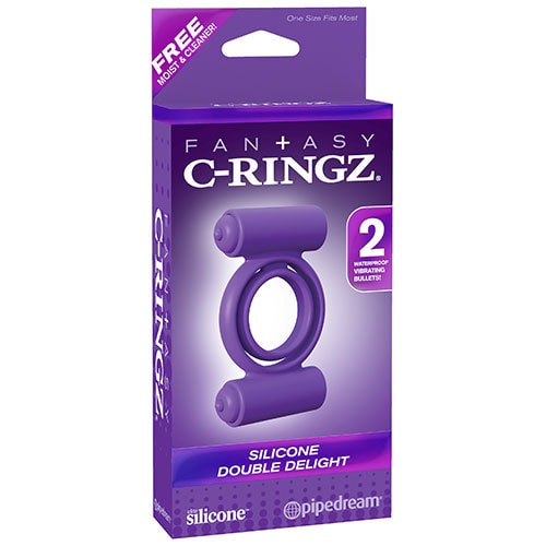 Fantasy C-Ringz Silicone Double Delight Vibrating Cock Ring Box