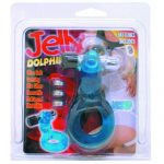 Jelly Dolphin Ultra Soft Cock Ring With Removable Bullet (Blue) Box
