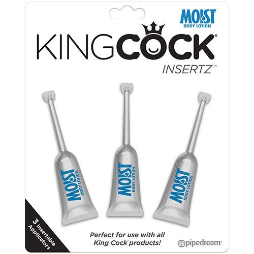 King Cock Insertz Moist 3 Pack Water Based Lubricant Packaging