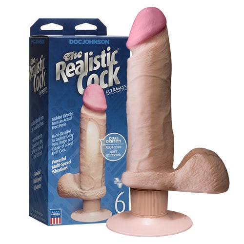 The Realistic Cock ULTRASKYN Vibrating 6 Inch | Realistic Vibrators