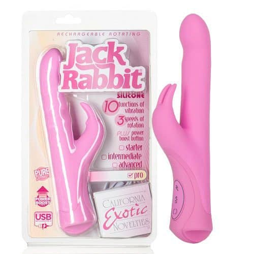 rechargeable-rotating-jack-rabbit-pink Rechargeable Rotating Jack Rabbit Pink | Rabbit Vibrators