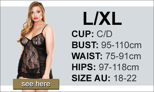 Lingerie Size Large/XLarge (L/XL) AU 18-22
