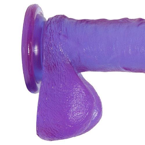 Crystal Jellies 7 Inch Realistic Cock Suction Cup (Purple)