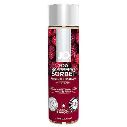 JO H2O Raspberry Sorbet (120mL) Water Based Flavoured Lubricant - Image 2