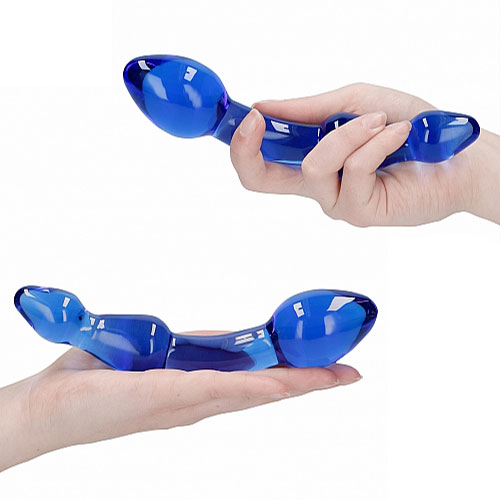 Chrystalino Superior (Blue) | Glass Dildos | Double Ended Dildos