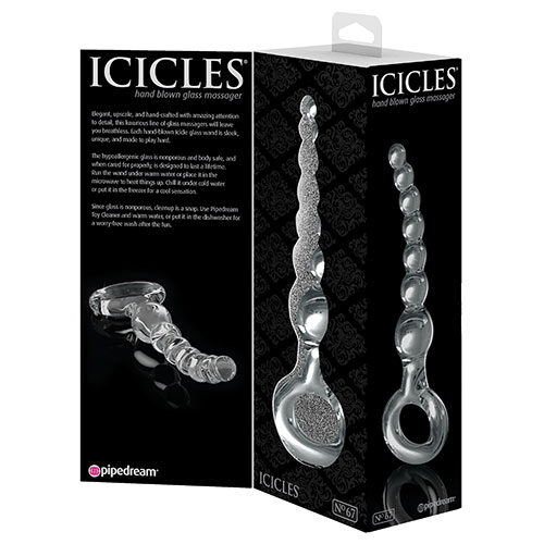 Icicles No. 67 Glass Anal Beads (Clear) - Image 3
