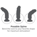 King Cock 7 Inch Vibrating Cock With Balls Posable Base