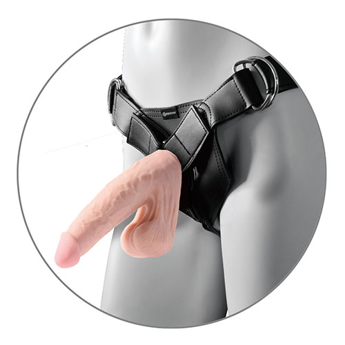 King Cock 9 Inch Triple Density 3D Cock With Swinging Balls On O Harness