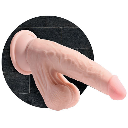 King Cock 9 Inch Triple Density 3D Cock With Swinging Balls Suction Cup