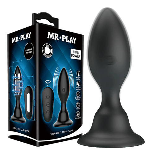 Mr Play Rechargeable Remote Control Silicone Vibrating Butt Plug (Small)