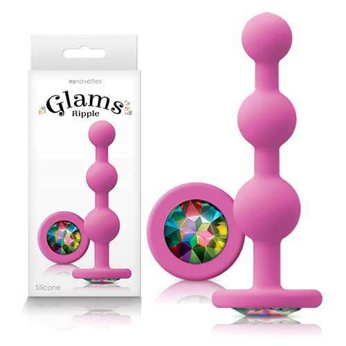 Glams Ripple Rainbow Gem (Pink) | Anal Beads