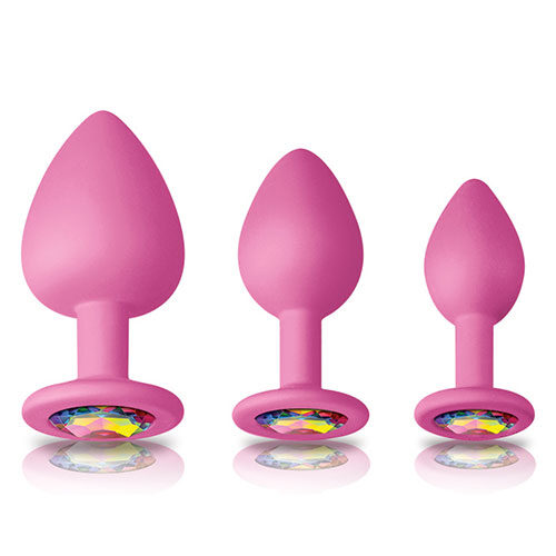 nsnovelties Glams Spades Trainer Kit Set Of 3 Butt Plugs (Pink)