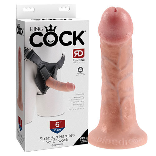 King Cock | Strap On Harness | 6 Inch Cock (Light)