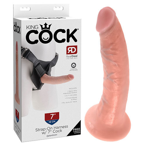 King Cock | Strap On Harness | 7 Inch Cock (Light)