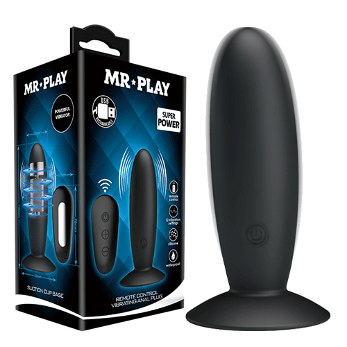 Mr Play Rechargeable Remote Control Silicone Vibrating Butt Plug
