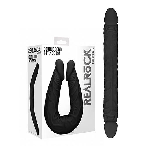 RealRock | 14 Inch Double Dongs (Black) | Double Ended Dildos