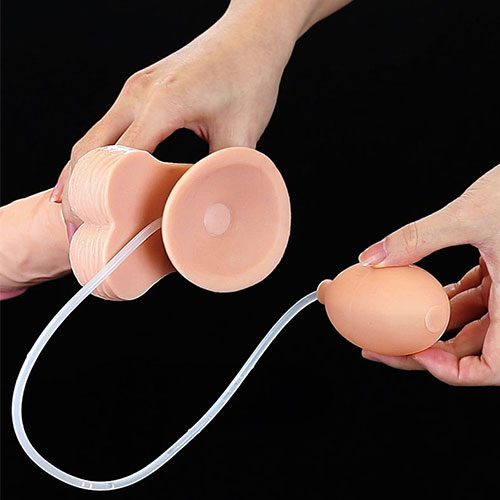 Cumming Softee 8 Inch Ejaculation Cock with Balls Base
