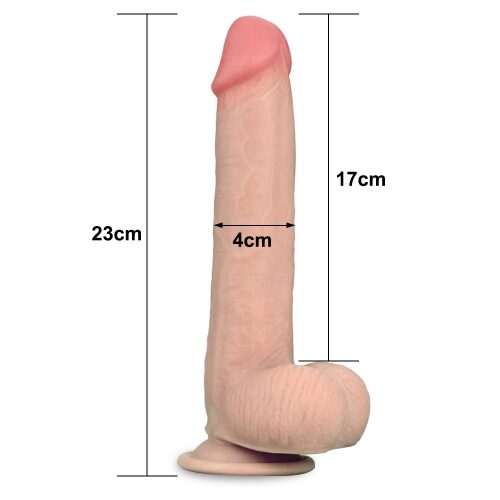 Sliding Skin Dual Layer Dong With Balls (9 Inches) - Image 2