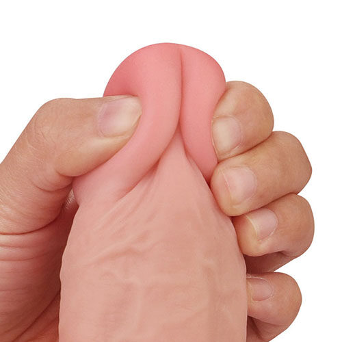 Sliding Skin Dual Layer Dong (9.5 Inches) With Balls Head